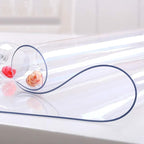 NECAUX Custom 46 x 75 Inch Clear Table Cover Protector, 1.5mm Thick Wood Grain Transparent Table Pad Non-Slip Tablecloth Plastic Protective Pad for Dining Room Table, Conference Table