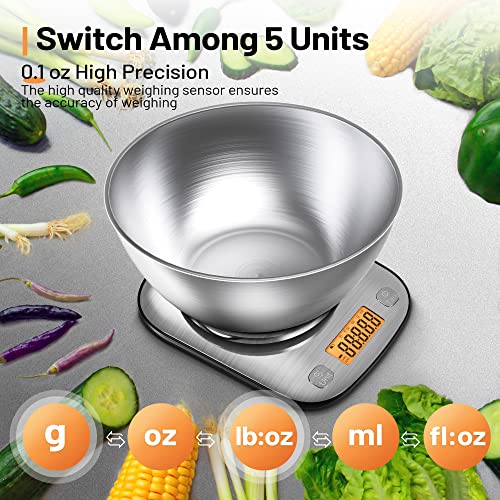 Food Kitchen Scale Digital Weight Grams and Oz 11lb/0.01oz - view 2