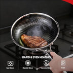 10 Pcs Non-Stick Cookware Set, Stainless Steel Pots and Pans Set with Lids, Non-Toxic Kitchen Set Chef's Pan, PFOA & PTFE Free, Compatible for All Cooktops - view 3