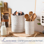 Ceramic Utensil Holder Set of 2, 7.2'' & 5.4'' Kitchen Crocks - view 4