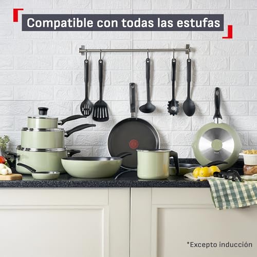 Supercook 26 Piece Lichen Green Cookware Set with Titanium Non-Stick Thermo Signal Technology, Easy Cleaning and Diffuser Base for Creating Delicious Recipes, B929SZ84 - view 3
