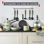 Supercook 26 Piece Lichen Green Cookware Set with Titanium Non-Stick Thermo Signal Technology, Easy Cleaning and Diffuser Base for Creating Delicious Recipes, B929SZ84 - view 3