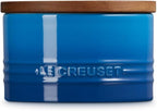 Le Creuset Signature Salt Cellar and Storage Canister with Wood Lid, 16 oz., Marseille