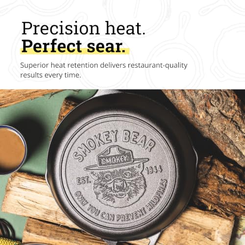 Pre-Seasoned Cast Iron Skillet, Smokey Bear, 10.25 Inches - view 4
