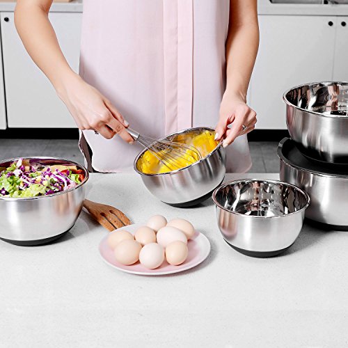 Mixing Bowls with Lids Set, Stainless Steel Mixing Bowls Set of 5 - view 3
