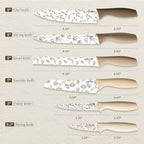Kitchen Knife Set, 6 Floral Knives with 6 Blade Guards, 12-Piece - view 2