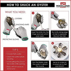 Rockland Guard Oyster Shucking Knife - Oyster Knife Shucker for Opening Clams, Scallops, Shellfish - Stainless Steel Blade, Non-Slip Ergonomic Handle - Kitchen Tool for Chefs, Cooks - Set of 2 Knives