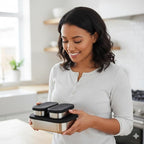 Leak proof Stainless Steel Lunch Box containers | Stainless Steel bento box | Sandwich ,snacks Food Storage with divider compartment| Meal prep| Snack |Metal lunch box| Korean Lunch Box| Black -Small