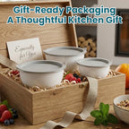 18/8 Stainless Steel Mixing Bowls Set with Lids,1.5,3 & 5 Qt,White - view 6
