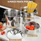 12 Quart Pasta Pot Set 4-Piece 18/10 (304) Stainless Steel - view 2