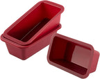 Silicone Mini Loaf Pan Set of 4, NonStick Easy Release Rectangle Silicone Mini Cake Pan for Baking Bread, Flexible BPA Free Silione Baking Mold and Bread Mold, Toast Pan, Brownie Loaf Pan, Cake Mold…