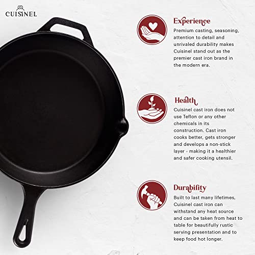 12-Inch Large Cast Iron Skillet, Pre-Seasoned Frying Pan - view 2