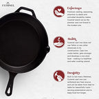 12-Inch Large Cast Iron Skillet, Pre-Seasoned Frying Pan - view 2