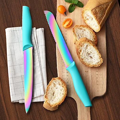 Knife Block Set 14PC Rainbow Kitchen Knives Set - view 5
