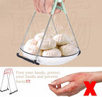 2 PCS Stainless Steel Hot Bowl Clip,Stainless Steel Bowl Lifter Clips,Multifunction with Plastic Handle Foldable Bowl Clip Kitchen Tools Cooking Tongs Ideal to Hold Dishes, Bowls, Pans and More