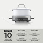 Multi-Cooker Ninja Foodi MC1100, Everyday Possible Cooker 6.5-Qt, 6-in-1 with Slow Cook, Slow Cooker, Sear/Sauté, Keep Warm, Rice and Pasta Functions, Compact Design, White, 6.5QT