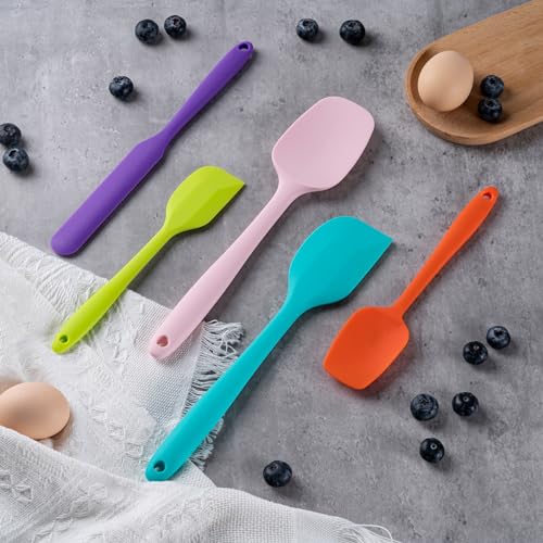 Silicone Spatula Set,5 Piece Food Grade Rubber Spatulas,Multicolor - view 7