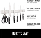 GORILLA GRIP Stainless Steel Magnetic Knife Holder for Wall, 14 Inch, Multi-Purpose Magnet Bar for Knives, Tools, Art Supplies, Heavy Duty Strip Holds Up to 6 lbs, Kitchen Organizer, Drilling Required