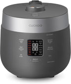 CUCKOO Twin Pressure Rice Cooker 10-Cup Uncooked / 20-Cup Cooked with Nonstick Inner Pot, Large Rice Maker & Warmer with 16 Menu Options, Open Cooking Mode, Voice Guide, Gray (CRP-ST1009FG)
