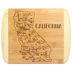 A Slice of Life California Engraved Map Cutting Board