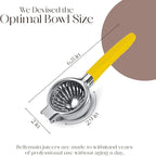 Bellemain Citrus Juicer | Metal Lemon Squeezer | Lime and Lemon Juicer Stainless Steel with Silicone Handles | Manual Juicer, Citrus Squeezer, Hand Held Juicer | Bar Juicer for Bartender (Yellow)