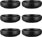 Selamica Ceramic 3.3 Inch Soy Sauce Dish Dipping Bowls Side Dishes Small Appetizer Pinch Bowls for Condiments, Sushi, Ketchup, BBQ-Set of 6(Matte Black)