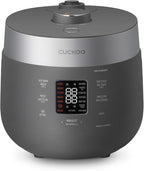 CUCKOO Twin Pressure Rice Cooker 6-Cup Uncooked / 12-Cup Cooked with Nonstick Inner Pot, Versatile Rice Maker & Warmer with 16 Menu Options, Open Cooking Mode, Voice Guide, Gray (CRP-ST0609FG)