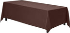 Gee Di Moda Rectangle Tablecloth - 70 x 120 Inch Chocolate - Heavy Duty Washable Polyester - For 6 or 8 Foot Rectangular Table