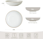 famiware Jupiter Pasta Bowls, 30 OZ Large Salad Bowls Set of 4, Microwave and Dishwasher Safe, Sturdy & Stackable, Serving Bowls for Kitchen, Multi-color