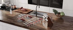 DALSTRONG Gladiator Series Elite-18pc Stainless Steel Knife Set with Block-High Carbon German Steel-Acacia Wood Block-Knife Set w/Red Handles-NSF Certified-Men's Valentines Gift