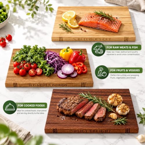 Book Cutting Board Set of 3 with Stand, Decorative Wooden Cutting Boards - view 2