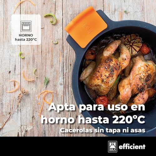Braisogona EFFICIENT - Tall stew Pot with Glass lid and Silicon Handles, 28 cm - view 3