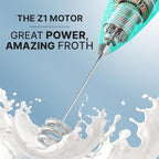 Zulay Kitchen Milk Frother with Patented Tornado Triple Whisk – Handheld Foam Maker for Coffee, Lattes, Matcha & Hot Chocolate – Rich, Creamy Froth in Seconds