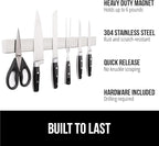 GORILLA GRIP Stainless Steel Magnetic Knife Holder for Wall, Multi-Purpose Magnet Bar for Knives, Tools, Art Supplies, Heavy Duty Strip Holds Up to 6 lbs, Kitchen Organizer, 12 Inch, Drilling Required