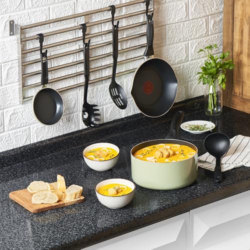 Supercook 26 Piece Lichen Green Cookware Set with Titanium Non-Stick Thermo Signal Technology, Easy Cleaning and Diffuser Base for Creating Delicious Recipes, B929SZ84 - view 7