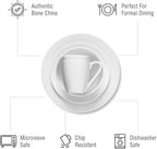 Stone lain Bone China Pinpoint Embossed 32 Piece Dinnerware Set, White