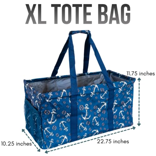 Extra Large Utility Tote Bag - Oversized Collapsible Beach Bag - Anchor - view 4