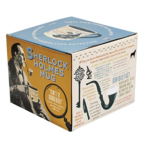 Sherlock Holmes Coffee Mug - Features Holmes Quotes, Rules of Deduction, Intriguing Images, and Sidney Paget's Portrait, Comes in a Fun Box - view 5