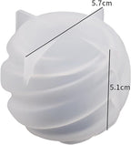 2 Pack Wave Candle Spiral Ball Resin Casting Mold Making Molds Silicone Mold for Candle Home Decorate Candle Making 3D Animal Mold
