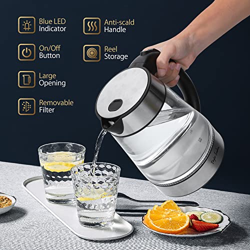 1.7L Electric Tea Kettle, Glass Hot Water Boiler for Tea - view 2
