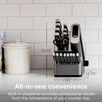 17Pc Knife Block Set, Built-in Sharpener, Black, K32017 - view 3