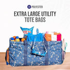Extra Large Utility Tote Bag - Oversized Collapsible Beach Bag - Anchor - view 7