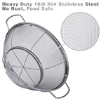 5 Pack 18/8 Stainless Steel Colander Sieves, Multi Size Mesh Strainer Net Baskets with Handles & Resting Base for Strain, Drain, Rinse or Steam - view 2