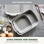 Premiere Ovenware Healthy Ceramic Nonstick 4 Piece Bakeware Set, PFAS-Free, Rectangular, Square, Quarter, Half Sheet Baking Pans, Warp-Free, Oven Safe to 600F, Dishwasher Safe, Gray - view 5