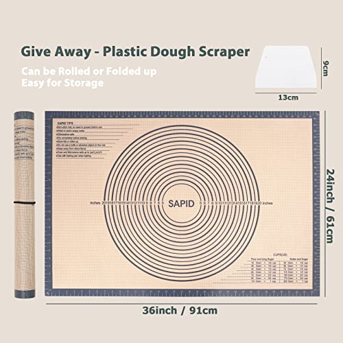 Thick Silicone Pastry Mat Baking Dough Rolling Extra Large 24" x 36" - view 2