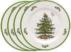 Spode Christmas Tree 12-Piece Melamine Dinnerware Set - Seasonal Dinnerware for Holiday Gatherings, Service for 4, Dishwasher Safe with Festive Christmas Tree Motif, Shatterproof & Durable Dishes