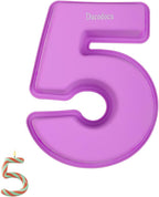 Ducodocu Large Silicone Number Cake Mould 3D Novelty Cake Pan DIY Baking Mold for Birthday Anniversary Number of 5