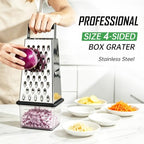 Cheese Grater with Container Stainless Steel Black - view 3