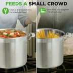 16-Quart Stainless Steel Stockpot - 18/8 Food Grade Heavy Duty Large Stock Pot for Stew, Simmering, Soup, Includes Lid, Dishwasher Safe, Works w/Induction, Ceramic & Halogen Cooktops - view 4