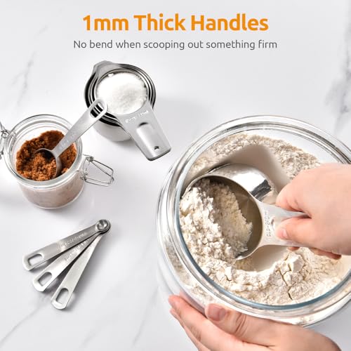 Measuring Cups and Spoons, 18/8 Stainless Steel Measure Set of 12 - view 5